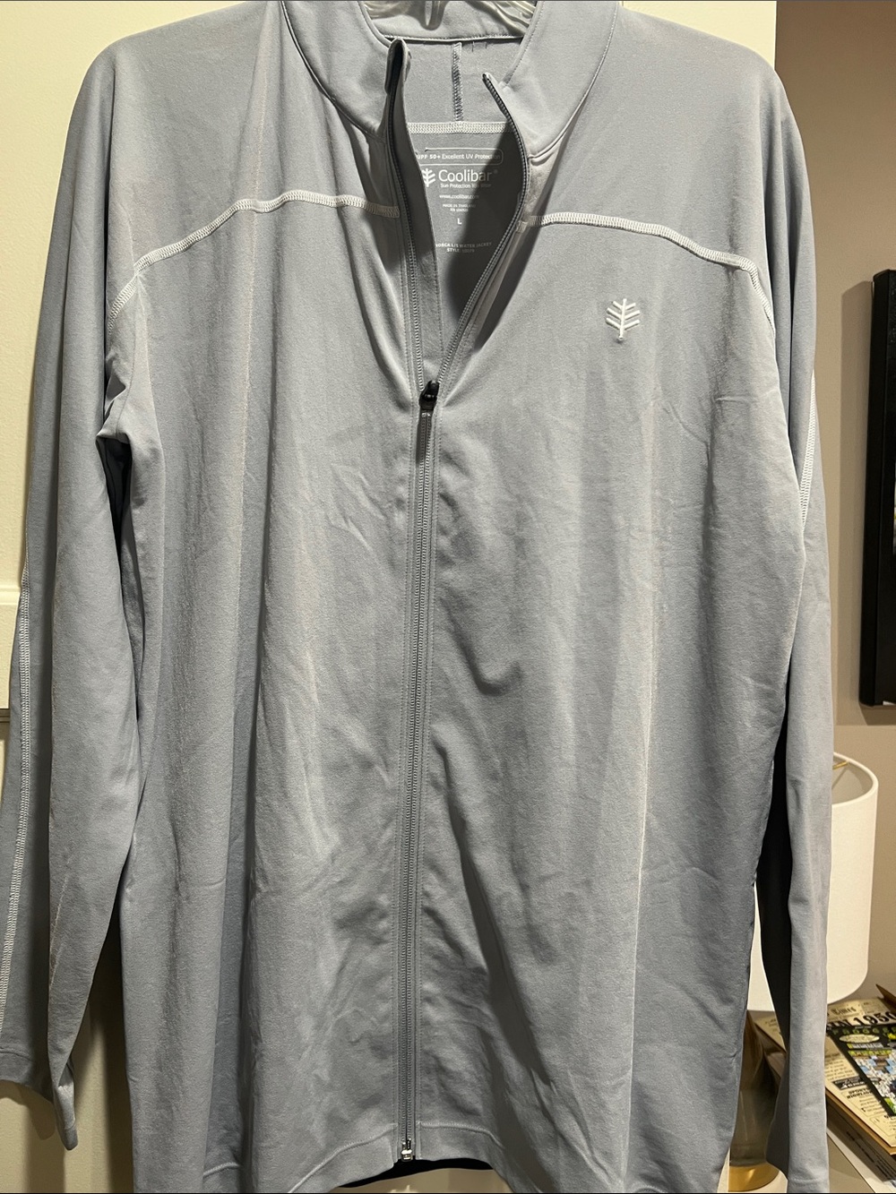 Coolibar Men's Light Gray Full-Zip Swim Jacket
